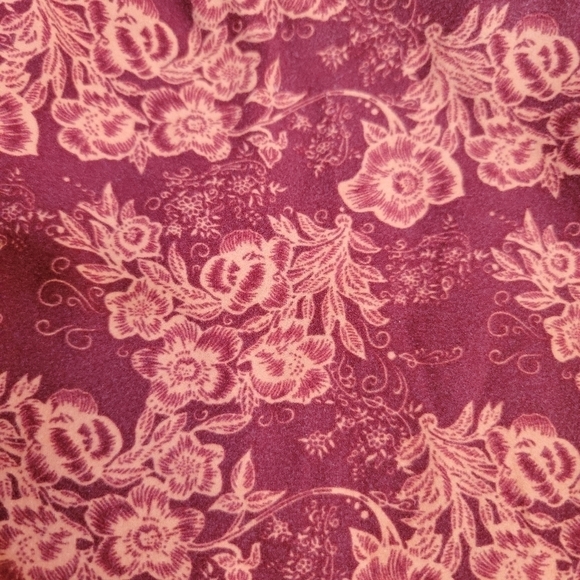 Perfect fall colors! LuLaRoe☆ Burgandy & Orange OS Leggings Floral Print OS - Picture 4 of 6